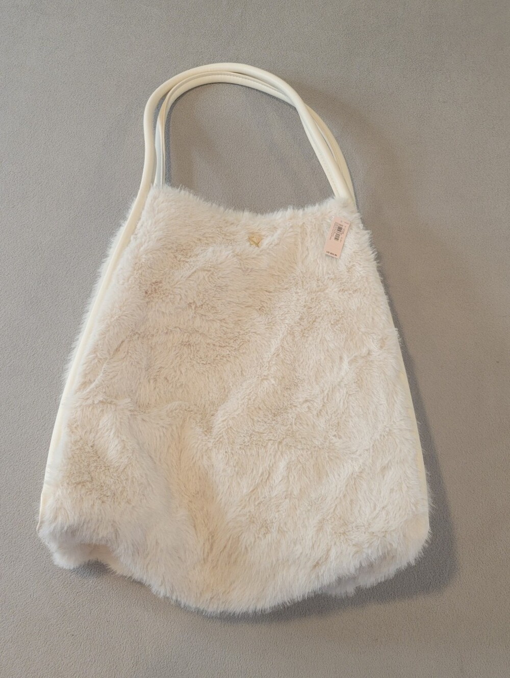 Victoria's Secret Faux Fur Cream Ivory Tote bag NWT
